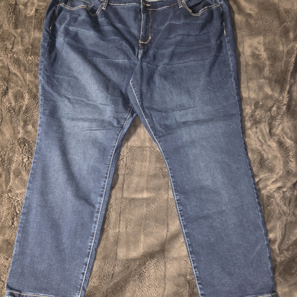 Womens Blue Denim Jeans - Classic Straight Fit 26W